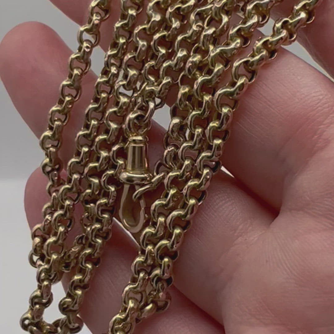 Antique Gold Faceted Fancy Belcher Chain Necklace – Lannah Dunn